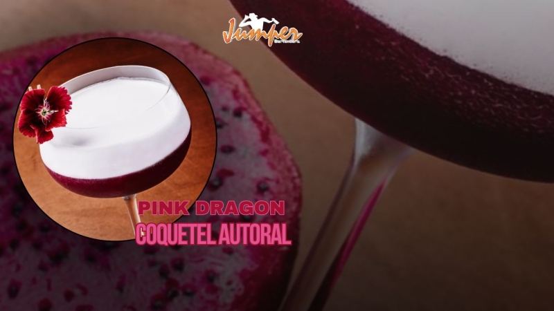 Coquetel Pink Dragon autoral by Jumper Bartenders